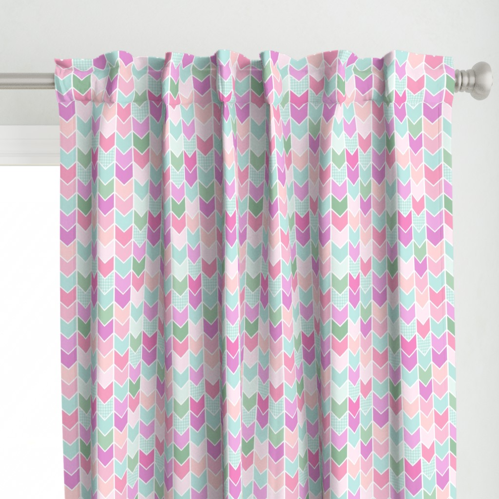 Mint Plaid Chevron Arrows - Blue, Lavender, Purple, Blush Pattern