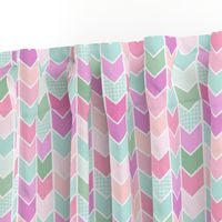 Mint Plaid Chevron Arrows - Blue, Lavender, Purple, Blush Pattern