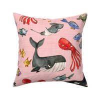 Ocean Pals - Large Scale on Pink