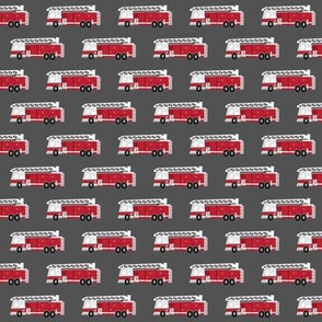 (extra small scale) fire trucks - dark red