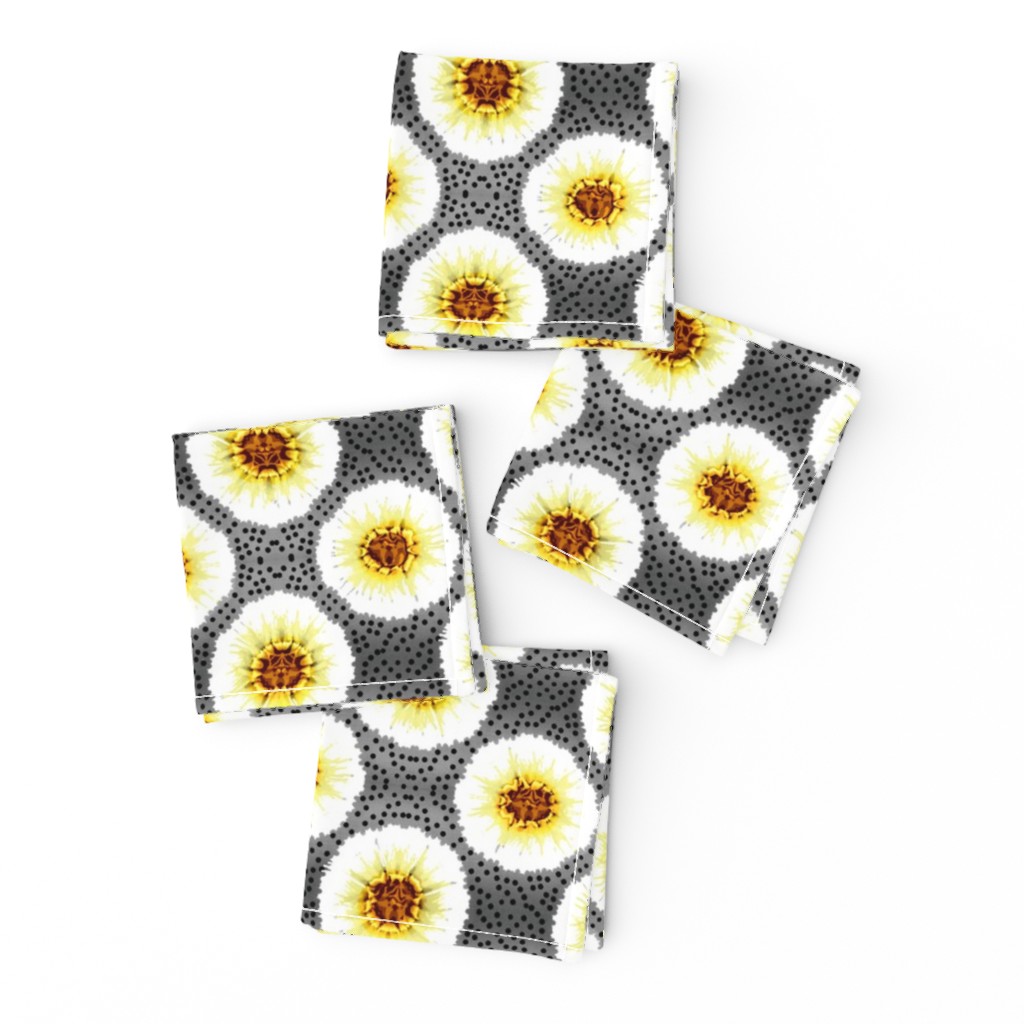 Contemporary  Burst Bloom -Grey/Yellow