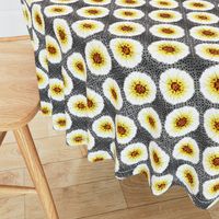 Contemporary  Burst Bloom -Grey/Yellow