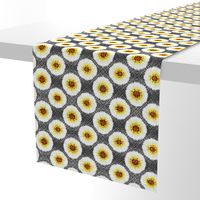 Contemporary  Burst Bloom -Grey/Yellow