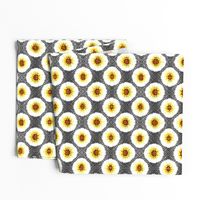 Contemporary  Burst Bloom -Grey/Yellow