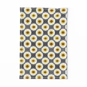 Contemporary  Burst Bloom -Grey/Yellow