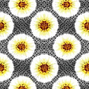 Contemporary  Burst Bloom -Grey/Yellow