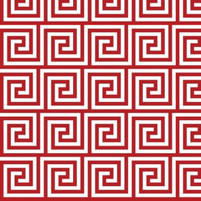 Geometric Pattern: Key Spiral: Red