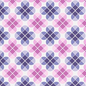 Geometric Pattern: Flower: Four Petal: Pink/Purple