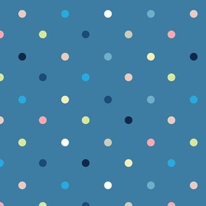 Colorful Polka Dots / Blue