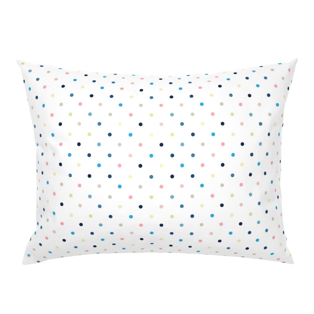 Colorful Polka Dots / White