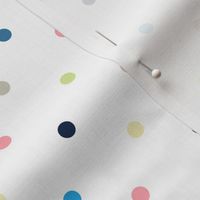 Colorful Polka Dots / White