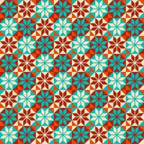 Geometric Pattern: Eight Petal Flower: Turquoise
