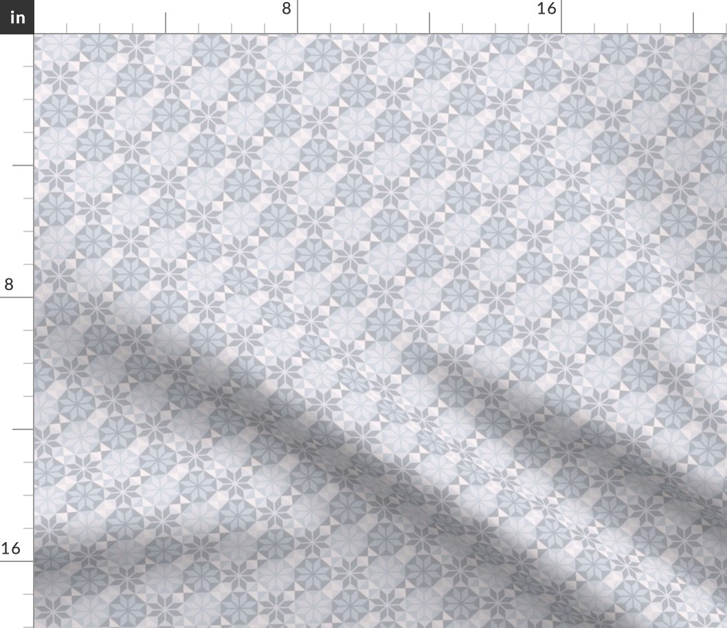 Geometric Pattern: Eight Petal Flower: Grey