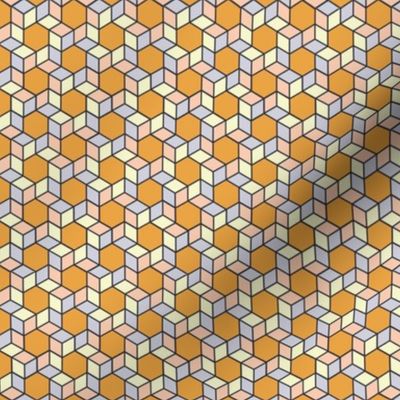 Geometric Pattern: Hexagon Box: Orange