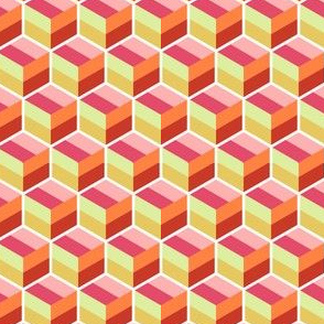 Geometric Pattern: Cube Stripe: Candy