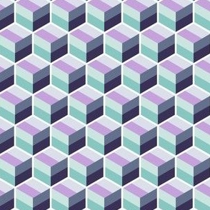 Geometric Pattern: Cube Stripe: Mineral