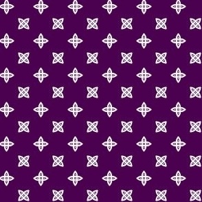 Geometric Pattern: Four Petal Stylised Flower: Purple