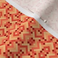 Geometric Pattern: Woven Rug: Orange