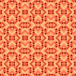 Geometric Pattern: Woven Rug: Orange