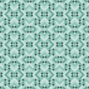 Geometric Pattern: Woven Rug: Green