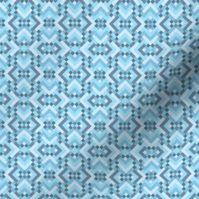 Geometric Pattern: Woven Rug: Blue