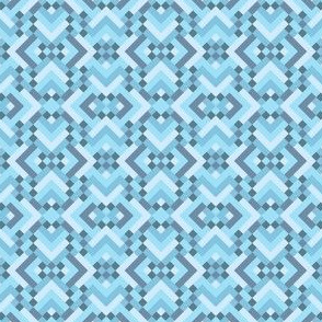 Geometric Pattern: Woven Rug: Blue