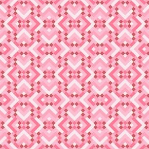 Geometric Pattern: Woven Rug: Pink