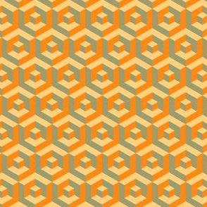 Geometric Pattern: Cube Inset: Orange