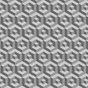 Geometric Pattern: Cube Inset: Monochrome