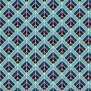 Geometric Pattern: Art Deco Diamond: Midnight