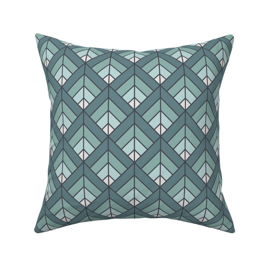 Geometric Pattern: Art Deco Diamond: Sea Foam