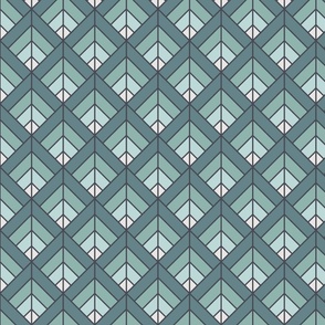 Geometric Pattern: Art Deco Diamond: Sea Foam