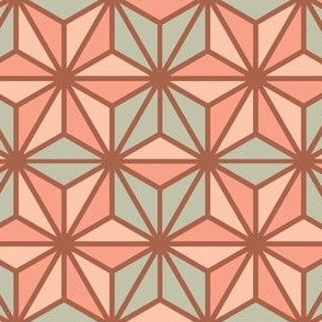 Geometric Pattern: Art Deco Star: Salmon