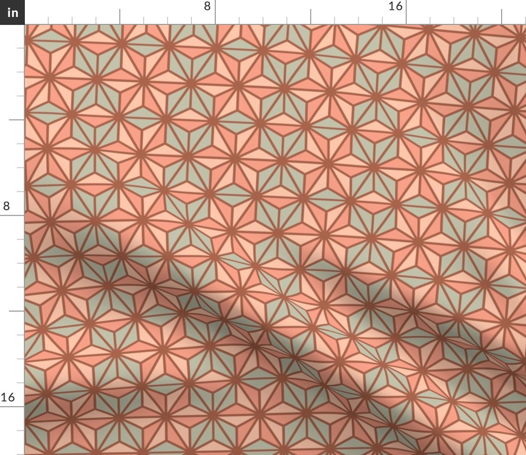 Geometric Pattern: Art Deco Star: Salmon