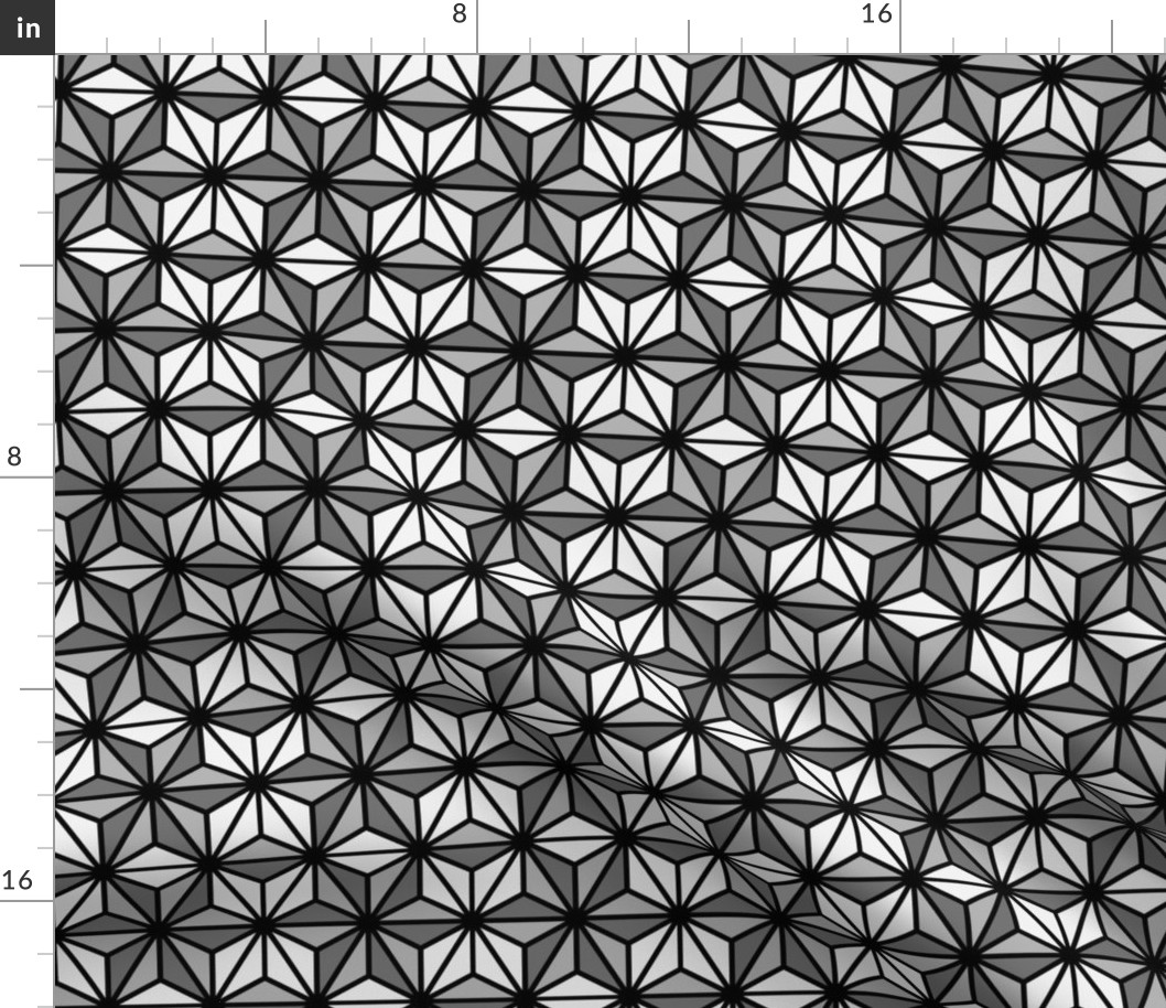 Geometric Pattern: Art Deco Star: Monochrome