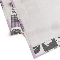 Adventure Moose Woodland Patchwork Plaid Purple