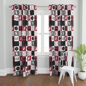 Adventure Moose Woodland Patchwork Plaid Red and Black (90)