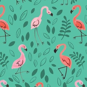 Watercolor Flamingos