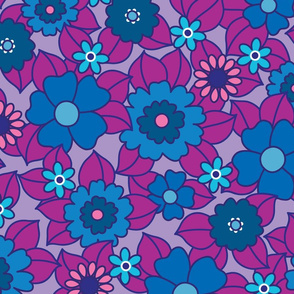 Retro Purple Flowers