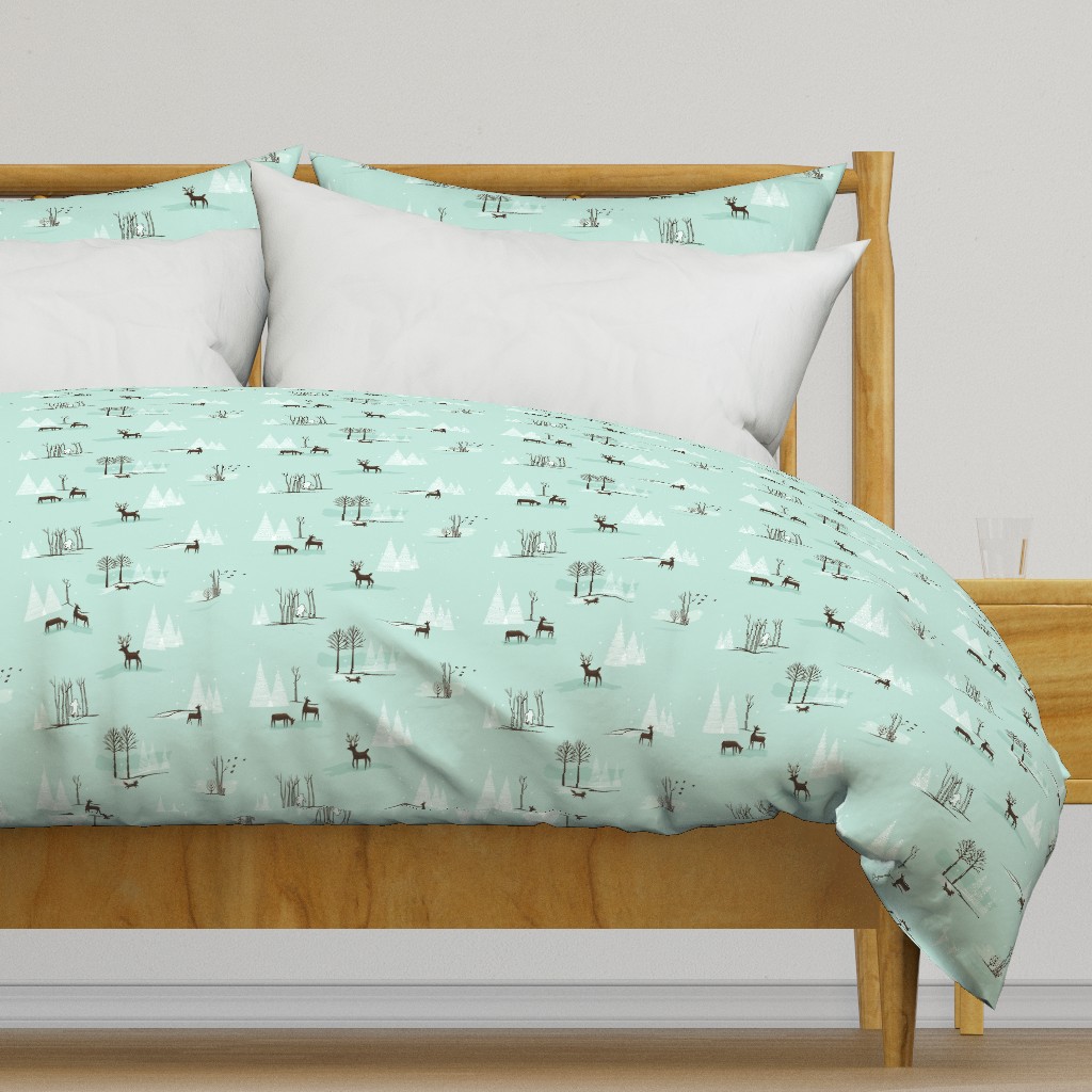 Yeti Toile in Mint and Dark Chocolate