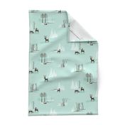 Yeti Toile in Mint and Dark Chocolate