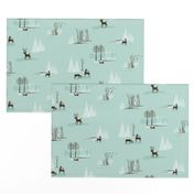 Yeti Toile in Mint and Dark Chocolate