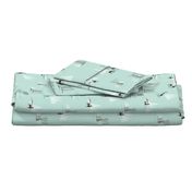 Yeti Toile in Mint and Dark Chocolate