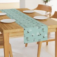 Yeti Toile in Mint and Dark Chocolate