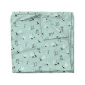 Yeti Toile in Mint and Dark Chocolate