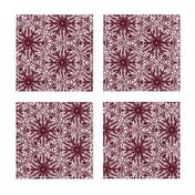 crocus snowflake burgundy white