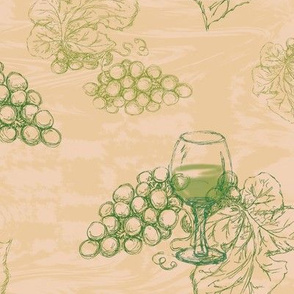 Wine Glass and Grapes