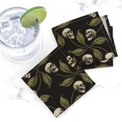 ★ CAMO CHERRY SKULL ★ Olive Green - Very Large Scale / Collection : Cherry Skull - Rock 'n' Roll Old School Tattoo Print