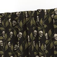 ★ CAMO CHERRY SKULL ★ Olive Green - Very Large Scale / Collection : Cherry Skull - Rock 'n' Roll Old School Tattoo Print