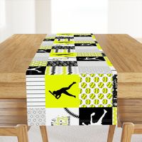 Softball - Dirt & Bling - Wholecloth Cheater Quilt - Rotated